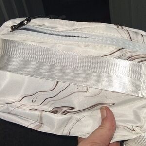 White Marble Print Hip Fanny Pack Bag New